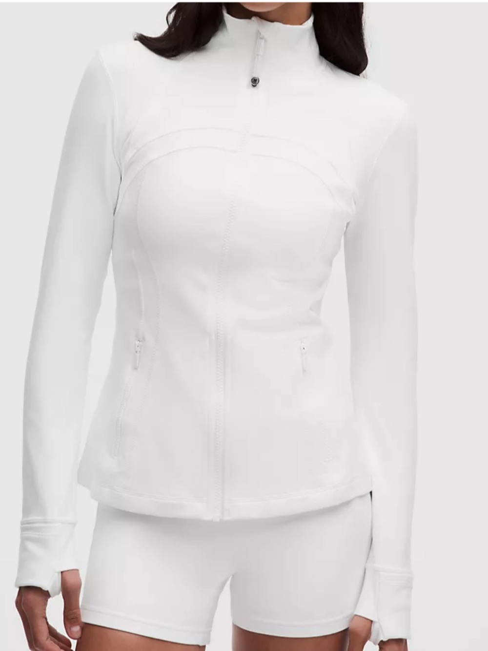 Lululemon athletica Define Cropped Jacket White Full-Zip Active | 6